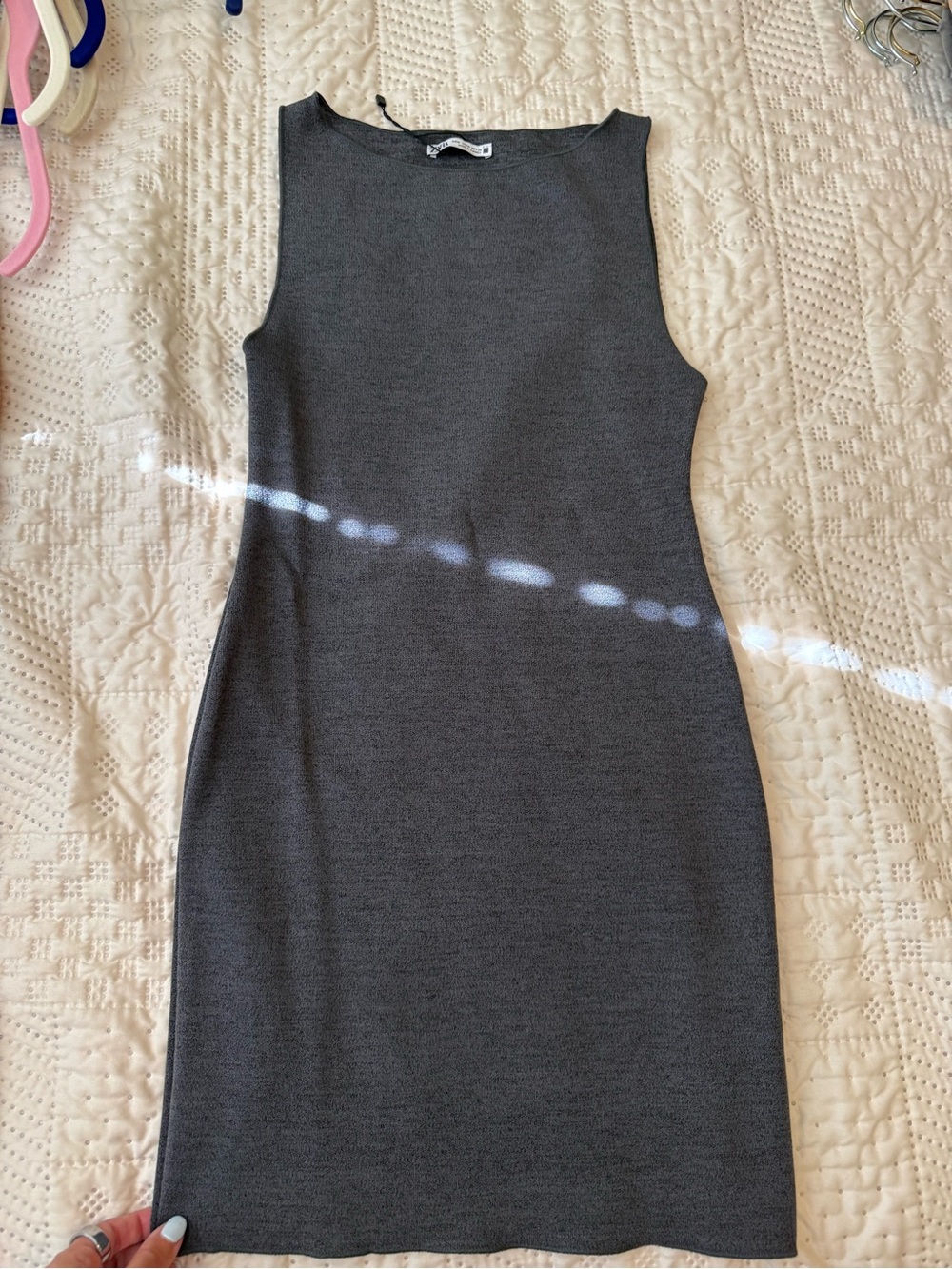 Zara Charcoal Gray Sleeveless Mini Dress